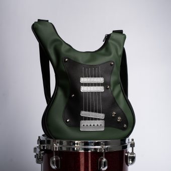Geantă inspirată din Stratocaster – vedere frontală verde intens