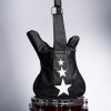 Geantă neagră chitară rock style cu steluțe atașate