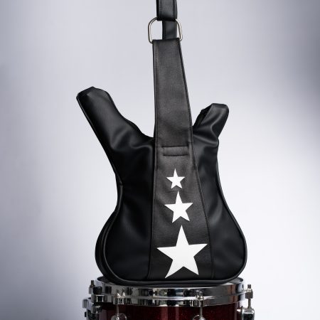 Starlash geantă chitară cu stelute Geantă neagră chitară rock style cu steluțe atașate