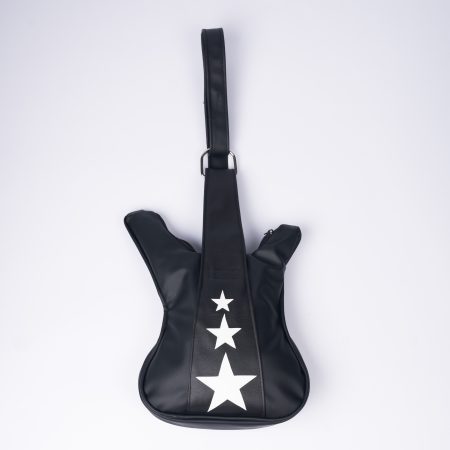 Starlash geantă chitară cu stelute Geantă neagră chitară rock style cu steluțe atașate